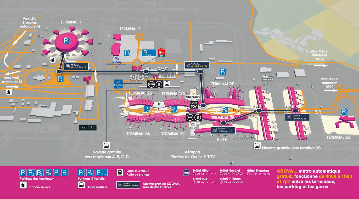 Plano del aeropuerto París Charles de Gaulle