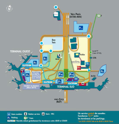 Plan masse de l'aéroport d'Orly Plan masse de l'aéroport d'Orly