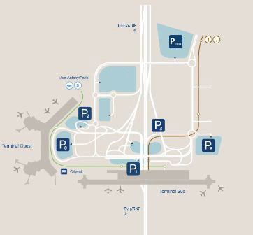 Picture Paris-Orly airport car parks Map