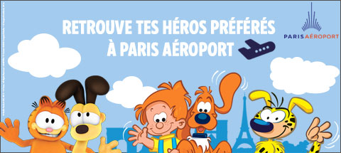 Les héros Boule et Bill, Garfield et le Marsupilami chez Paris Aéroport Les héros Boule et Bill, Garfield et le Marsupilami chez Paris Aéroport