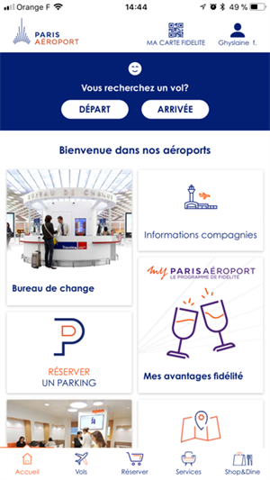 iphone-mockup application iPhone et Android Paris Aéroport